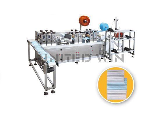 Yüksek hızlı tek kullanımlık maske makinesi üretim hattı paketleme makinesine bağlanabilir